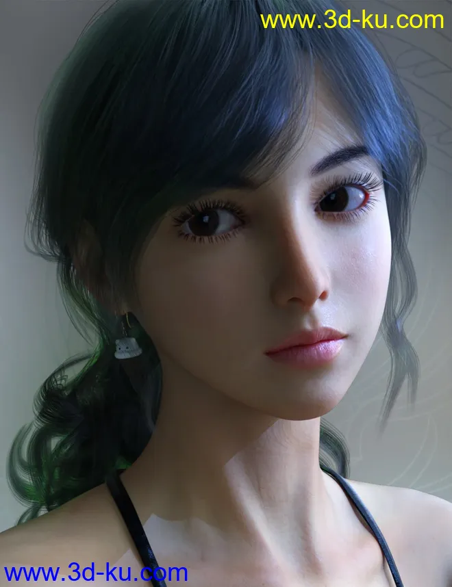 Vo Xiao Hua HD and Hair for Genesis 8.1 Female模型的图片1