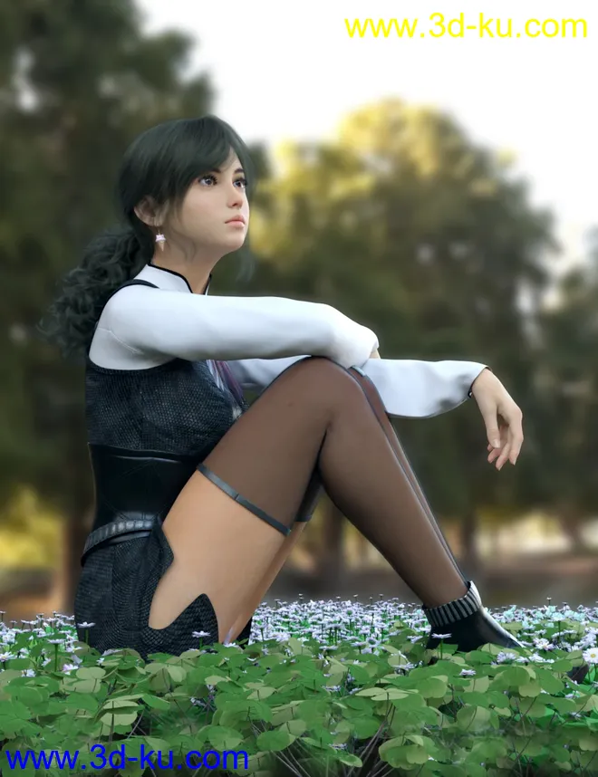 Vo Xiao Hua HD and Hair for Genesis 8.1 Female模型的图片4