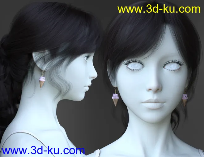 Vo Xiao Hua HD and Hair for Genesis 8.1 Female模型的图片6