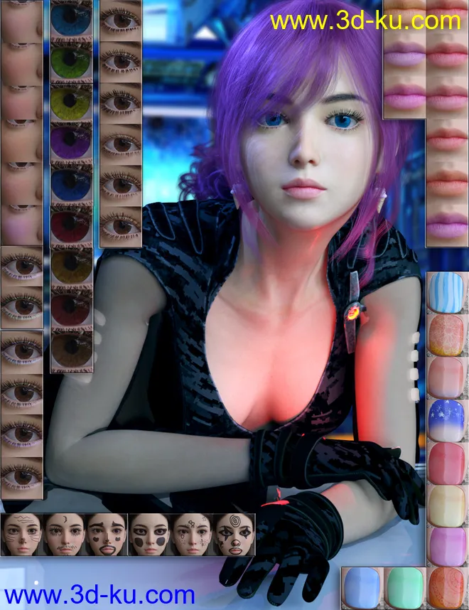 Vo Xiao Hua HD and Hair for Genesis 8.1 Female模型的图片8
