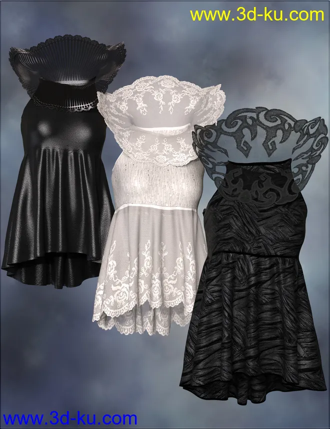 VYK dForce High Collar Peplum模型的图片7