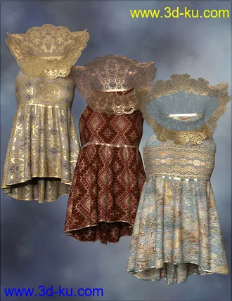 3D打印模型VYK dForce High Collar Peplum的图片