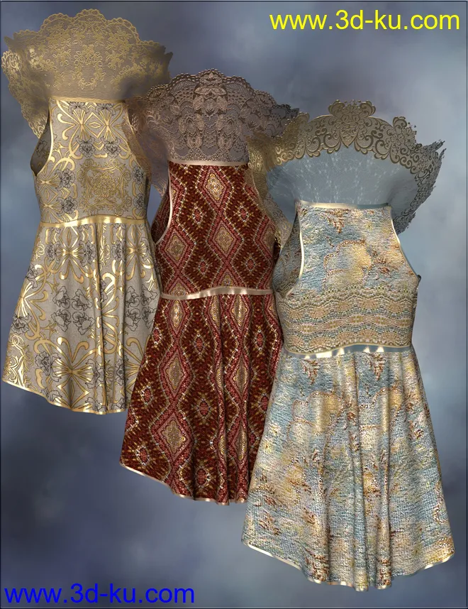 VYK dForce High Collar Peplum模型的图片10