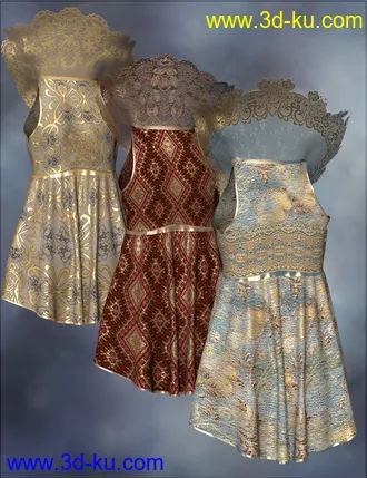 3D打印模型VYK dForce High Collar Peplum的图片