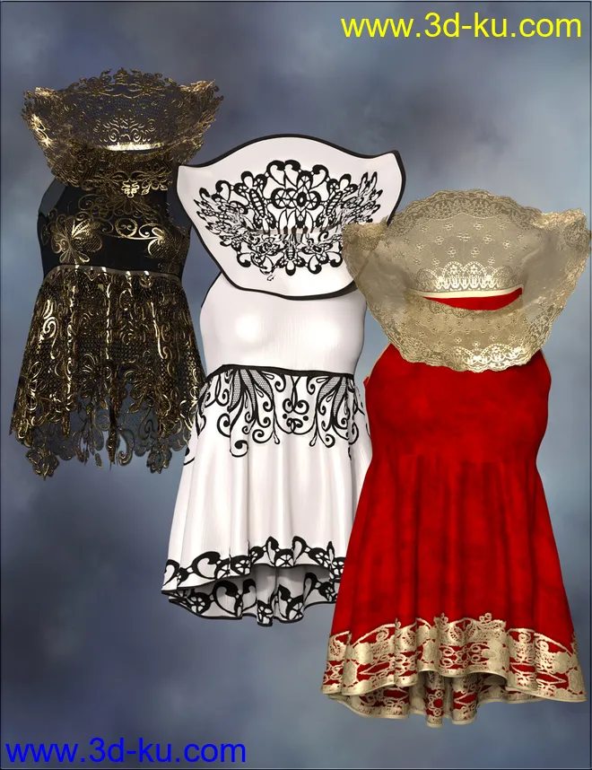 VYK dForce High Collar Peplum模型的图片11