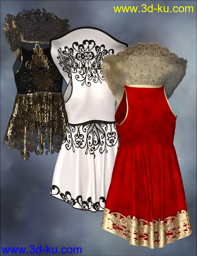 VYK dForce High Collar Peplum模型的图片12