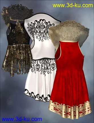 3D打印模型VYK dForce High Collar Peplum的图片