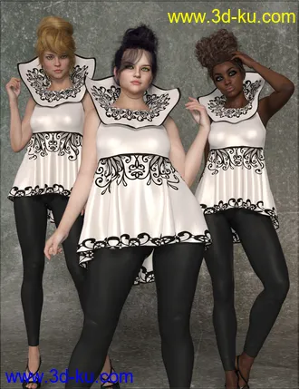 3D打印模型VYK dForce High Collar Peplum的图片