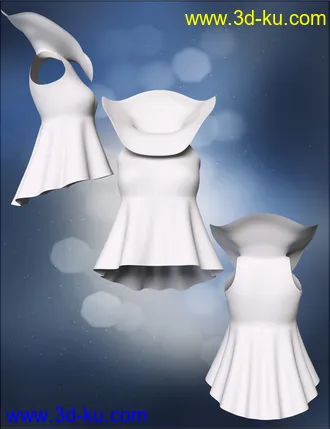 3D打印模型VYK dForce High Collar Peplum的图片