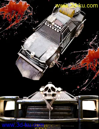 3D打印模型Wasteland Post Apocalyptic Car的图片