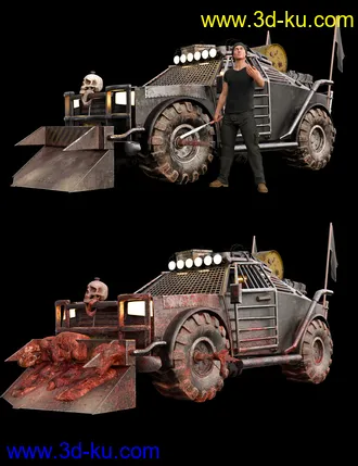 3D打印模型Wasteland Post Apocalyptic Car的图片