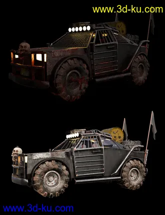 3D打印模型Wasteland Post Apocalyptic Car的图片