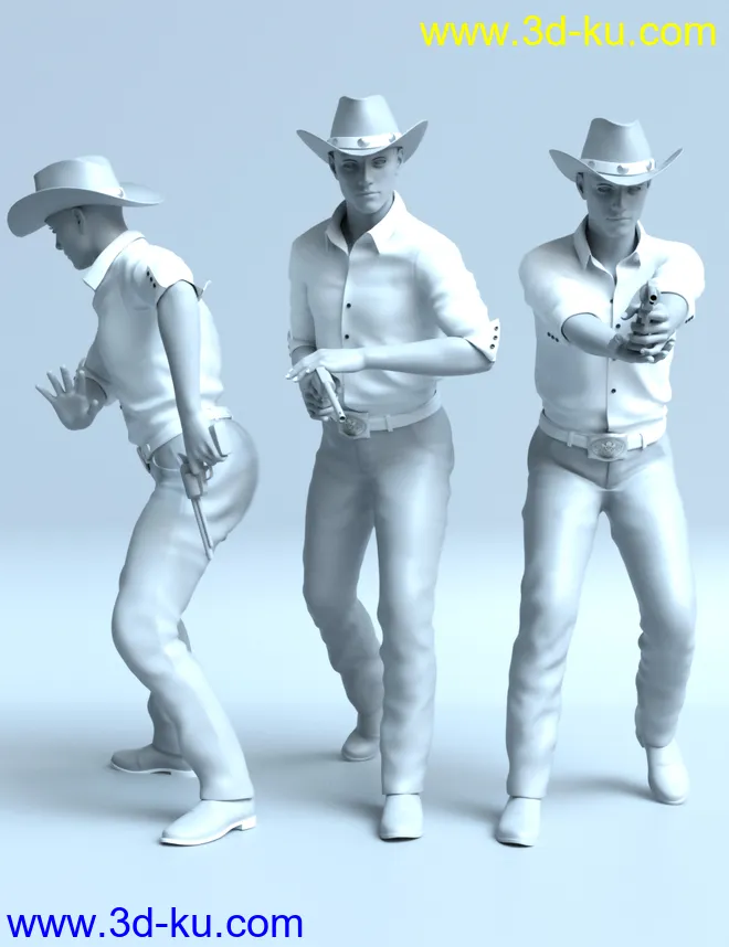 Western Male Poses For Genesis 8 Male模型的图片2