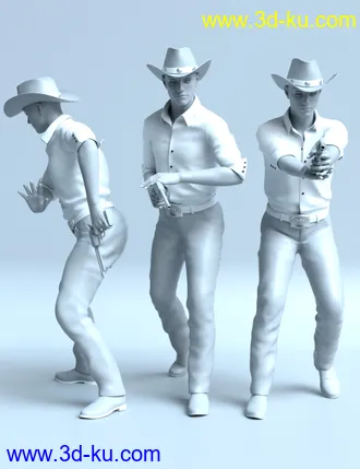 3D打印模型Western Male Poses For Genesis 8 Male的图片