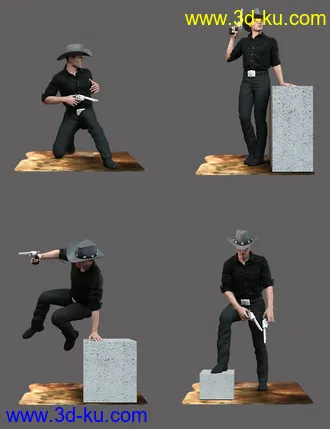3D打印模型Western Male Poses For Genesis 8 Male的图片
