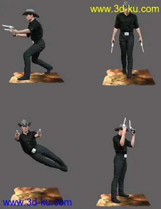 3D打印模型Western Male Poses For Genesis 8 Male的图片