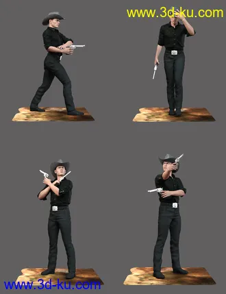 3D打印模型Western Male Poses For Genesis 8 Male的图片