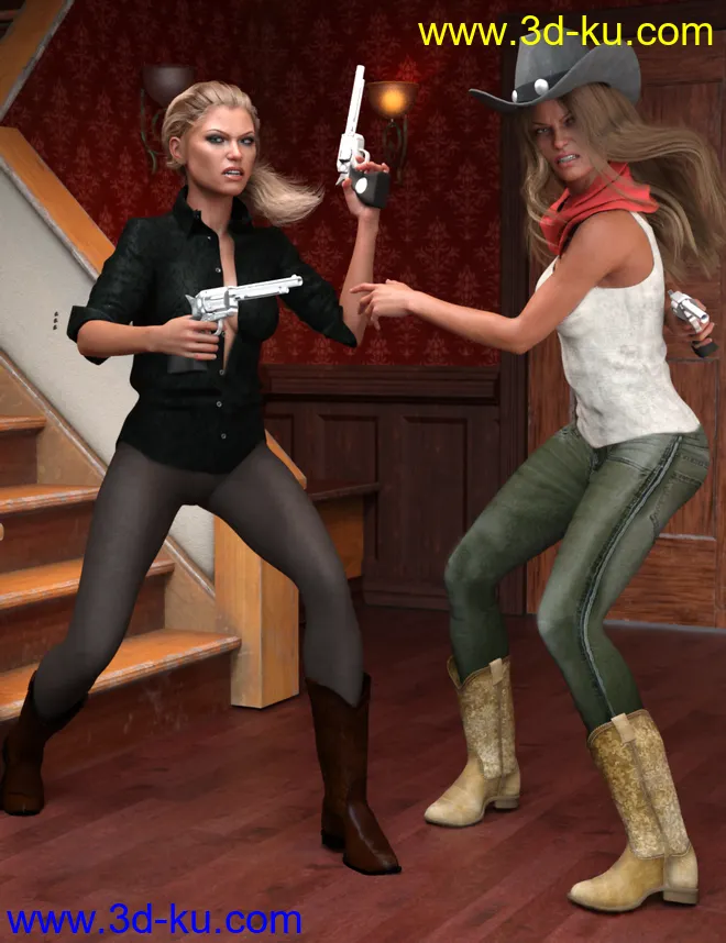 Western Poses for Genesis 8 Female模型的图片2