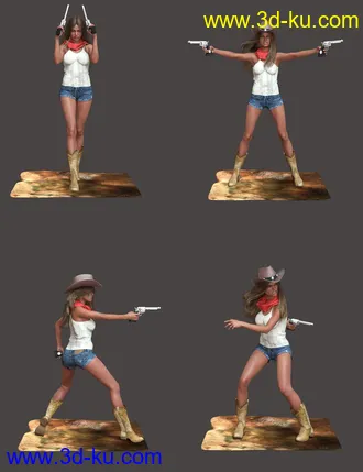 3D打印模型Western Poses for Genesis 8 Female的图片