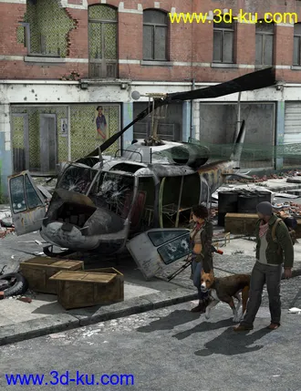 3D打印模型Wreckage 1 Helicopter and Props的图片