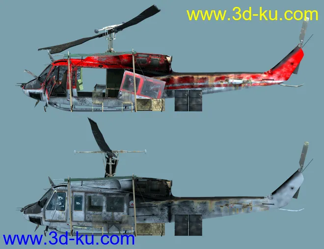Wreckage 1 Helicopter and Props模型的图片3