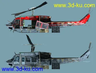 3D打印模型Wreckage 1 Helicopter and Props的图片