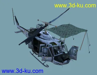 3D打印模型Wreckage 1 Helicopter and Props的图片