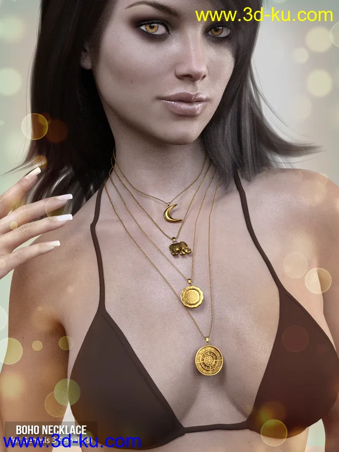 X-Fashion Boho Necklace for Genesis 3 Female(s)模型的图片1