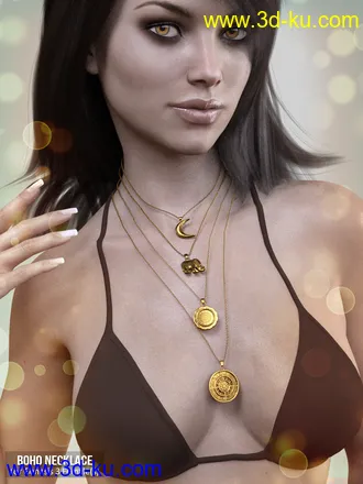 3D打印模型X-Fashion Boho Necklace for Genesis 3 Female(s)的图片