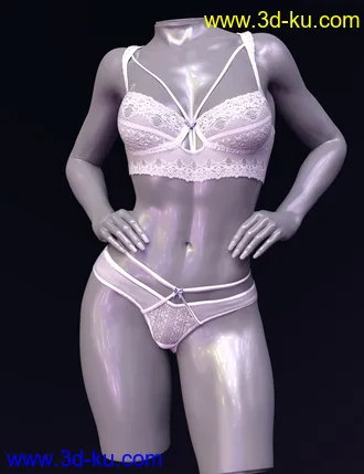 3D打印模型X-Fashion Dainty Lace Lingerie Set for Genesis 8 and 8.1 Females的图片