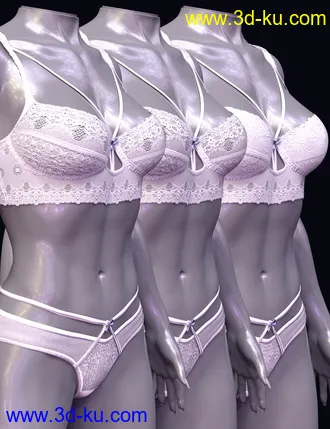 3D打印模型X-Fashion Dainty Lace Lingerie Set for Genesis 8 and 8.1 Females的图片