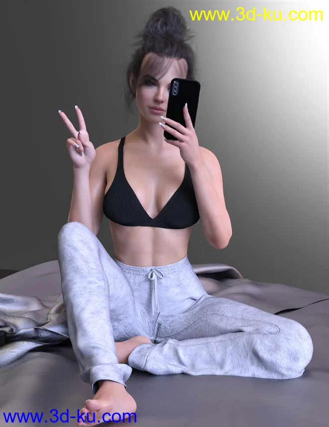 X-Fashion Lazy Outfit for Genesis 8 and 8.1 Females模型的图片3