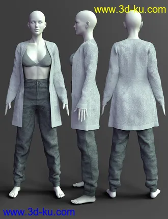 3D打印模型X-Fashion Lazy Outfit for Genesis 8 and 8.1 Females的图片