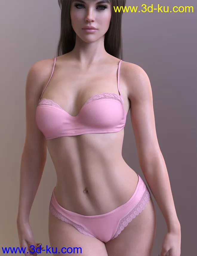 X-Fashion Spicy Lingerie Set for Genesis 8 and 8.1 Females模型的图片1