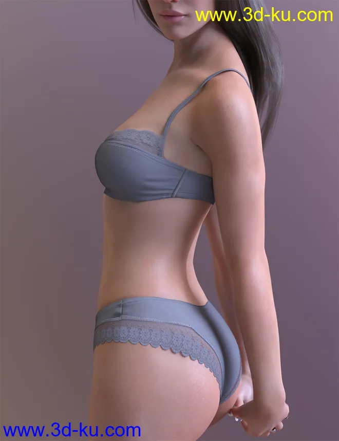 X-Fashion Spicy Lingerie Set for Genesis 8 and 8.1 Females模型的图片3