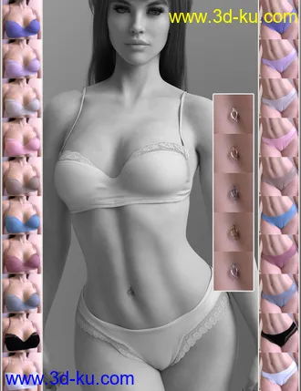 3D打印模型X-Fashion Spicy Lingerie Set for Genesis 8 and 8.1 Females的图片