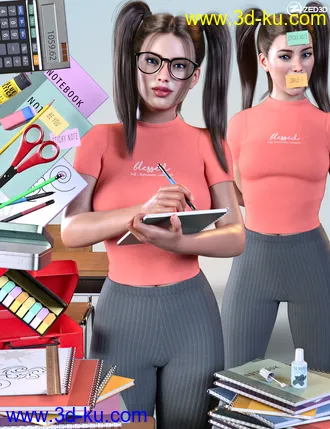 3D打印模型Z Back to School Props and Poses for Genesis 8 and 8.1的图片