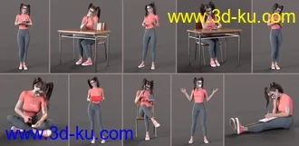 3D打印模型Z Back to School Props and Poses for Genesis 8 and 8.1的图片