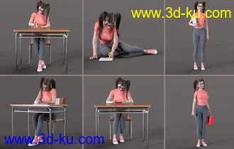 3D打印模型Z Back to School Props and Poses for Genesis 8 and 8.1的图片