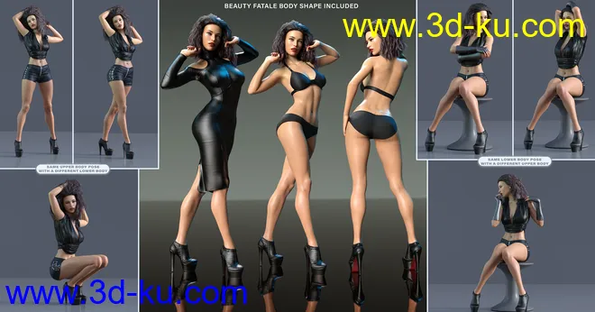 Z Beauty Fatale Shape and Pose Mega Set for Genesis 8 and 8.1 Female模型的图片4