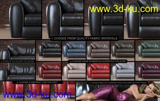 3D打印模型Z Contemporary Sofa and Poses for Genesis 3 and 8的图片