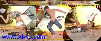 3D打印模型Z Explosive Impact Poses and Partials for Genesis 3 and 8的图片