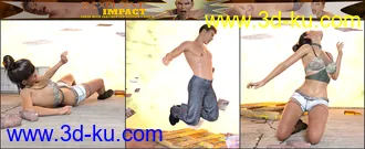 3D打印模型Z Explosive Impact Poses and Partials for Genesis 3 and 8的图片