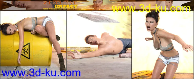 Z Explosive Impact Poses and Partials for Genesis 3 and 8模型的图片5