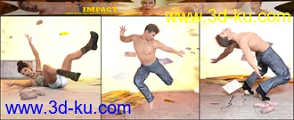 3D打印模型Z Explosive Impact Poses and Partials for Genesis 3 and 8的图片
