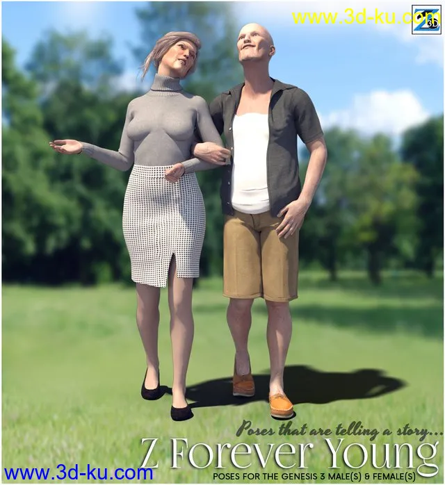 Z Forever Young - Poses for the Genesis 3 Male & Female模型的图片1