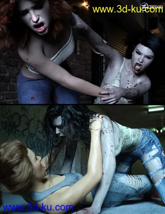 3D打印模型Z Haunted Couple Poses for Genesis 8 and 8.1的图片
