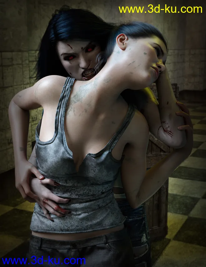 Z Haunted Couple Poses for Genesis 8 and 8.1模型的图片4