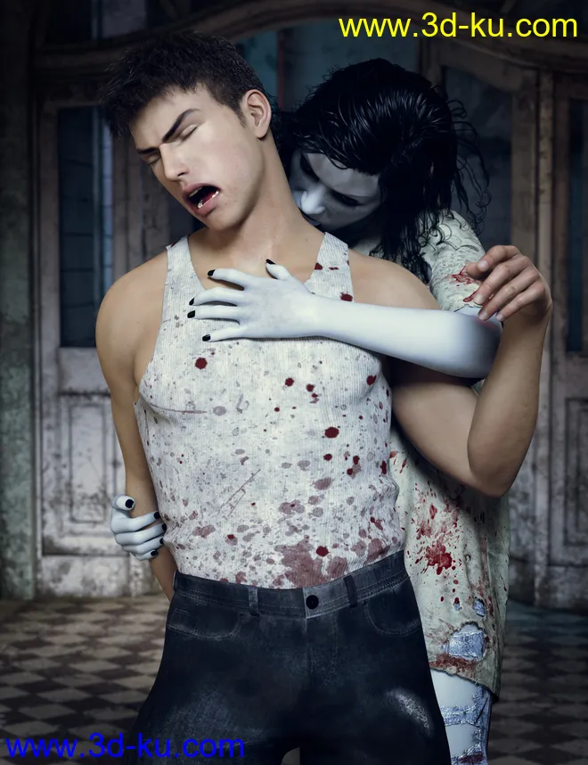 Z Haunted Couple Poses for Genesis 8 and 8.1模型的图片5