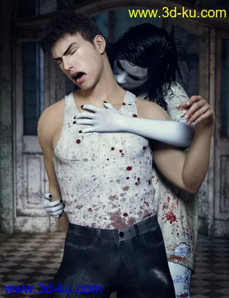 3D打印模型Z Haunted Couple Poses for Genesis 8 and 8.1的图片